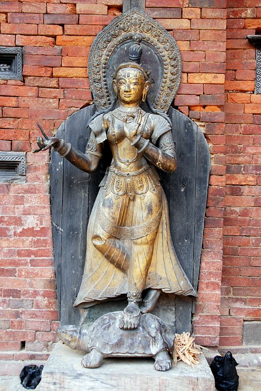 Kathmandu Patan Durbar Square Mul Chowk 12 River Goddess Ganga Standing On A Tortoise 